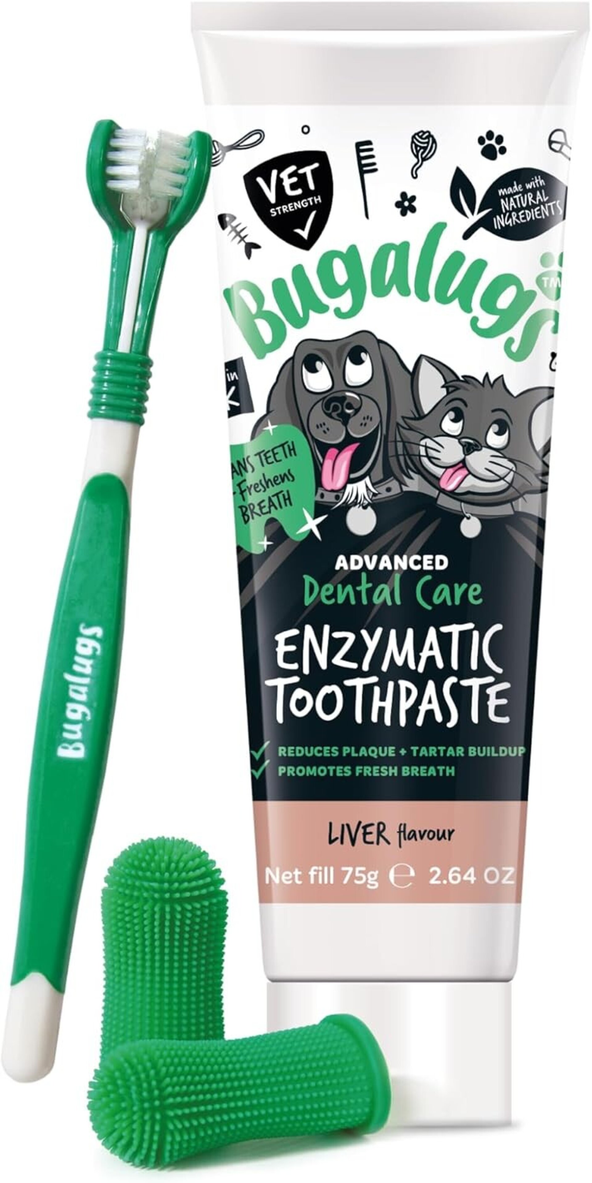 Bugalugs kit de cepillo de dientes y pasta de dientes para perros - 2