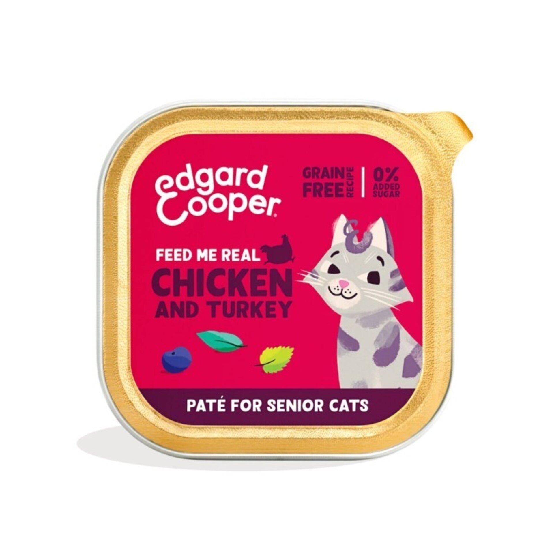 Edgard & Cooper Pollo y Pavo Paté Tarrina Senior 85 Gr para Gatos - 1