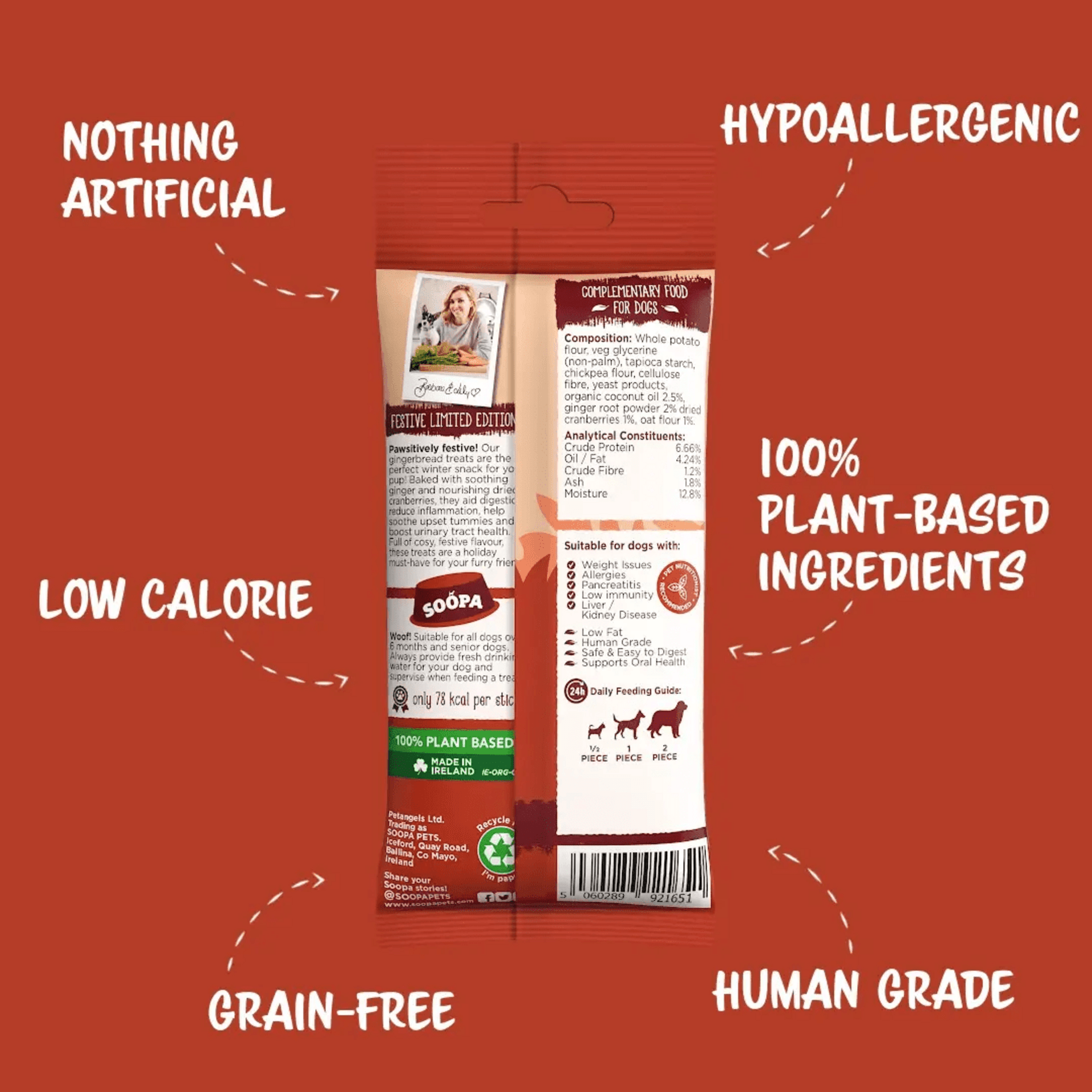 Soopa Sticks Dentales Galleta de Gengibre navidad para Perros - 3