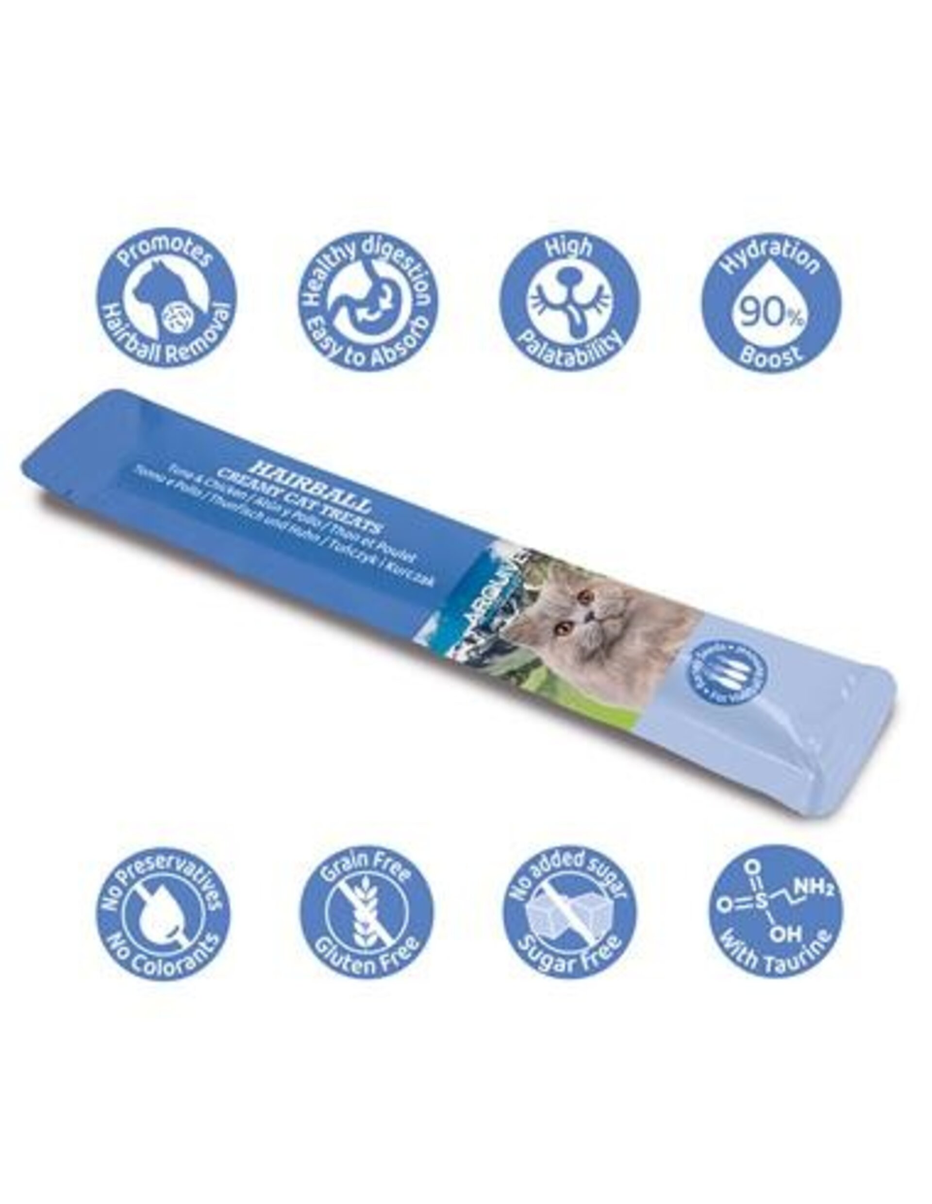 Creamy Cat Treats HAIR BALLS Snack cremoso de atún y pollo - 2