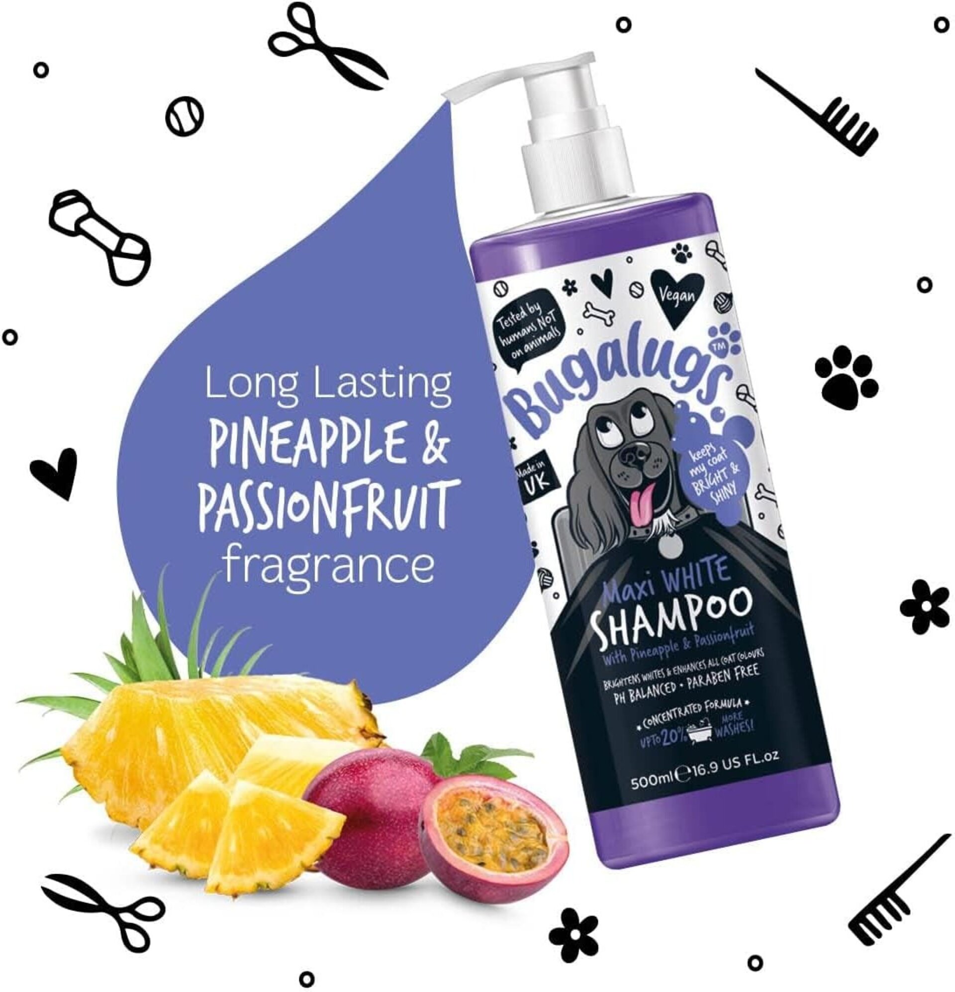 Bugalugs Pelaje blanqueador y abrillantador de piña y maracuyá 500ml - 3