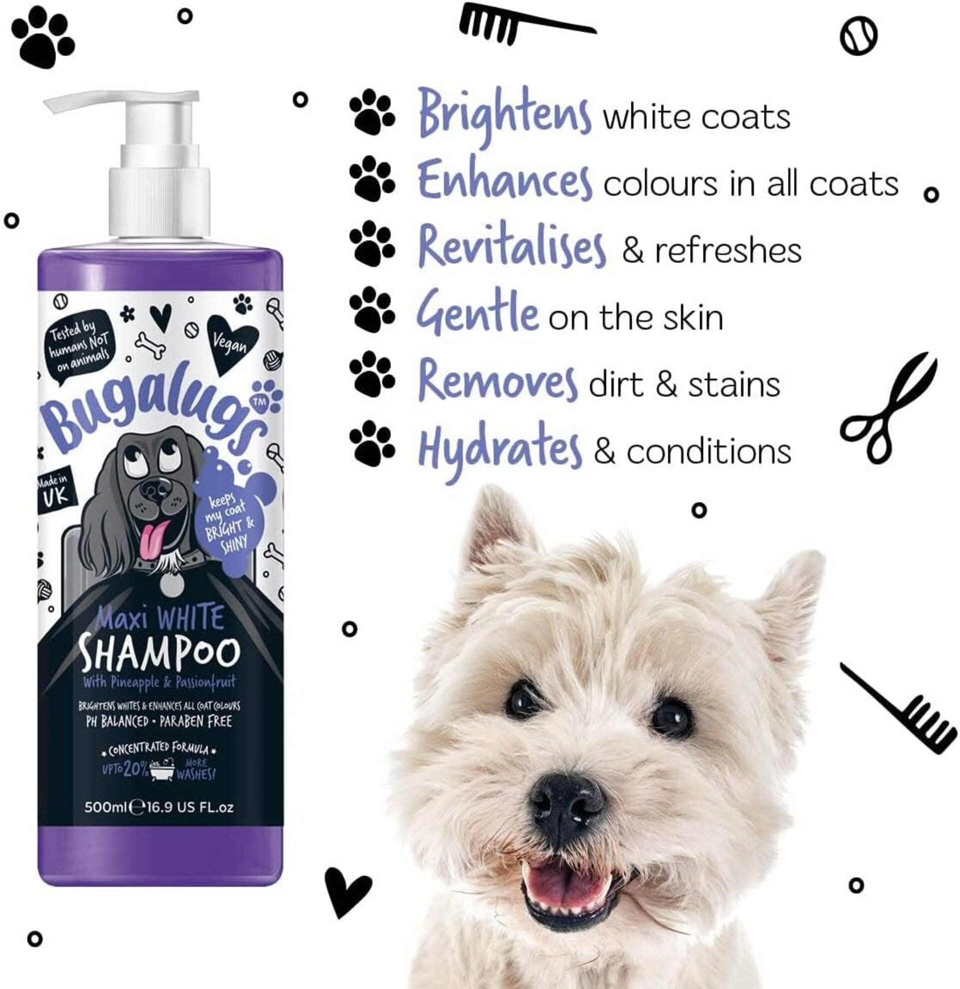 Bugalugs Pelaje blanqueador y abrillantador de piña y maracuyá 500ml - 7