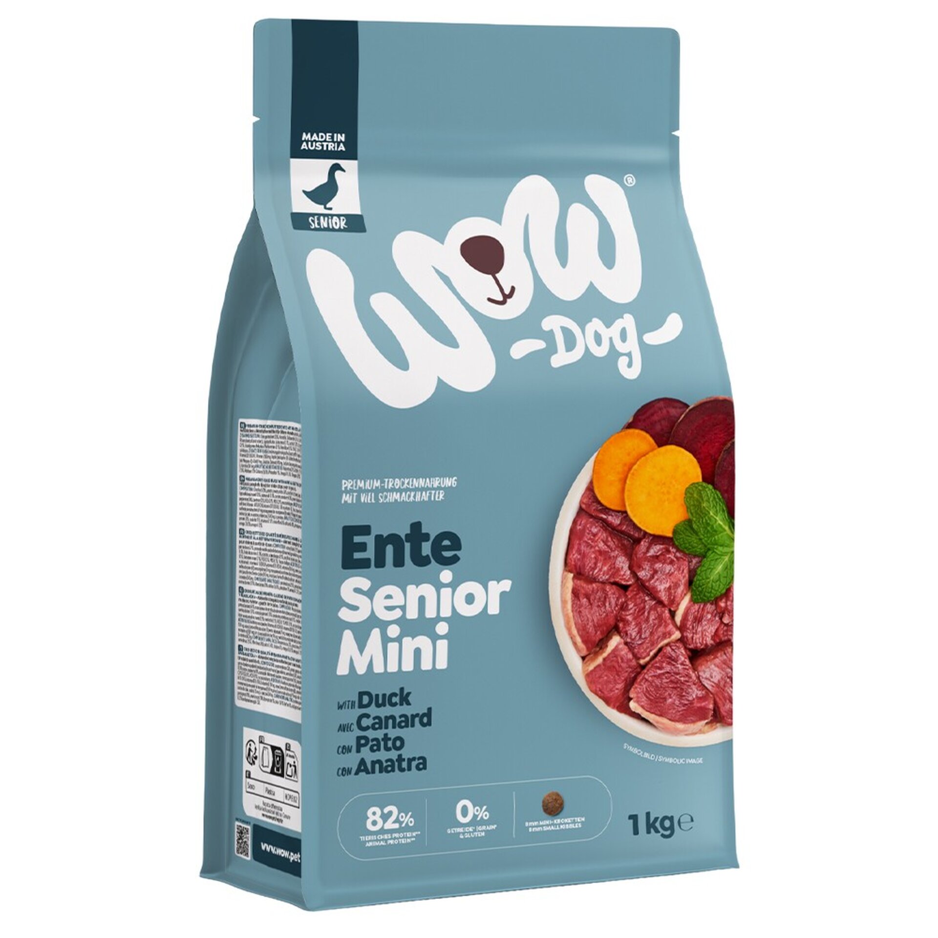WOW Alimento seco senior pato 1KG - 1