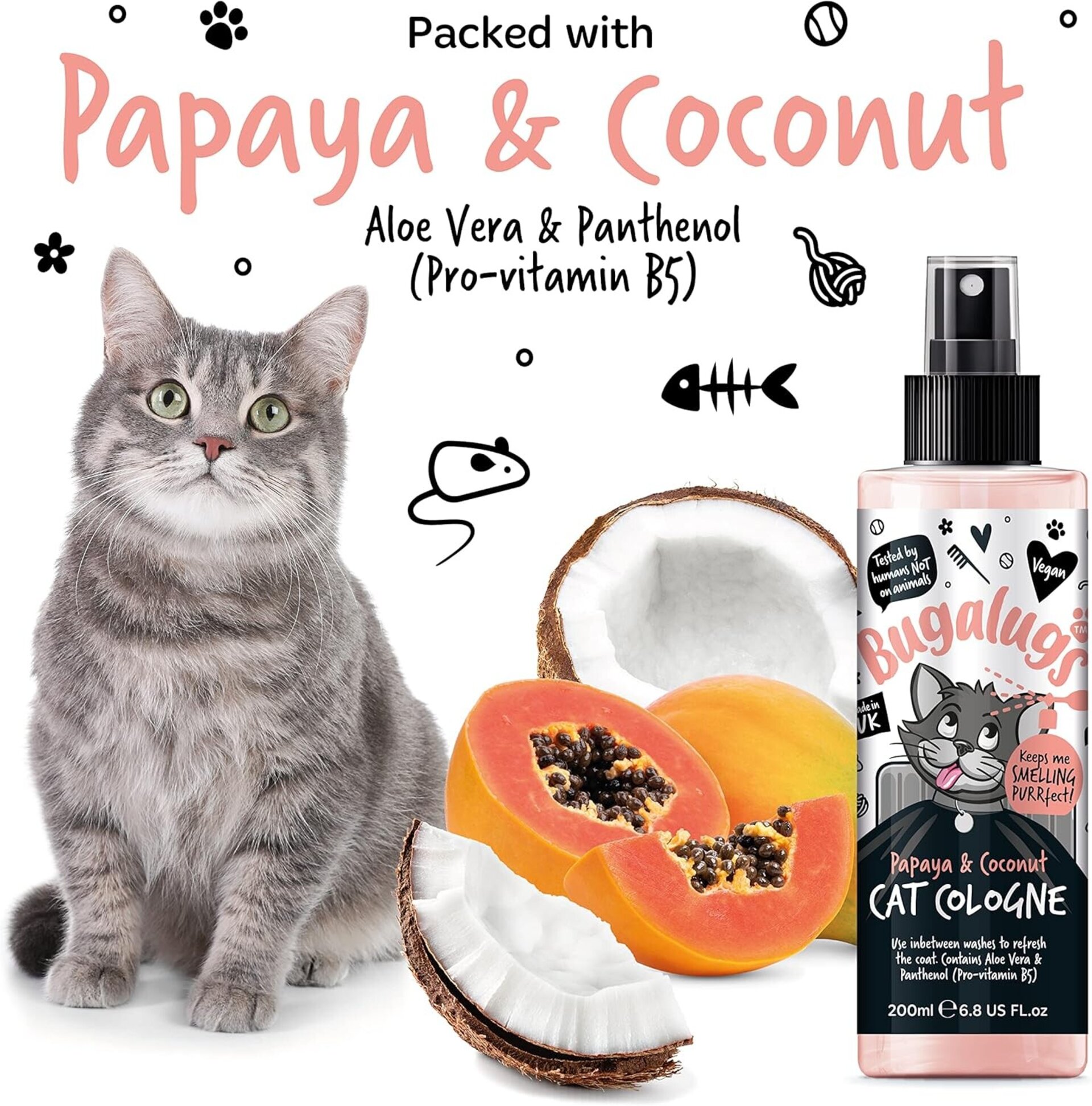 Bugalugs perfume para gatos Papaya Coco Vegan Pro-Vitamin B5 - 7