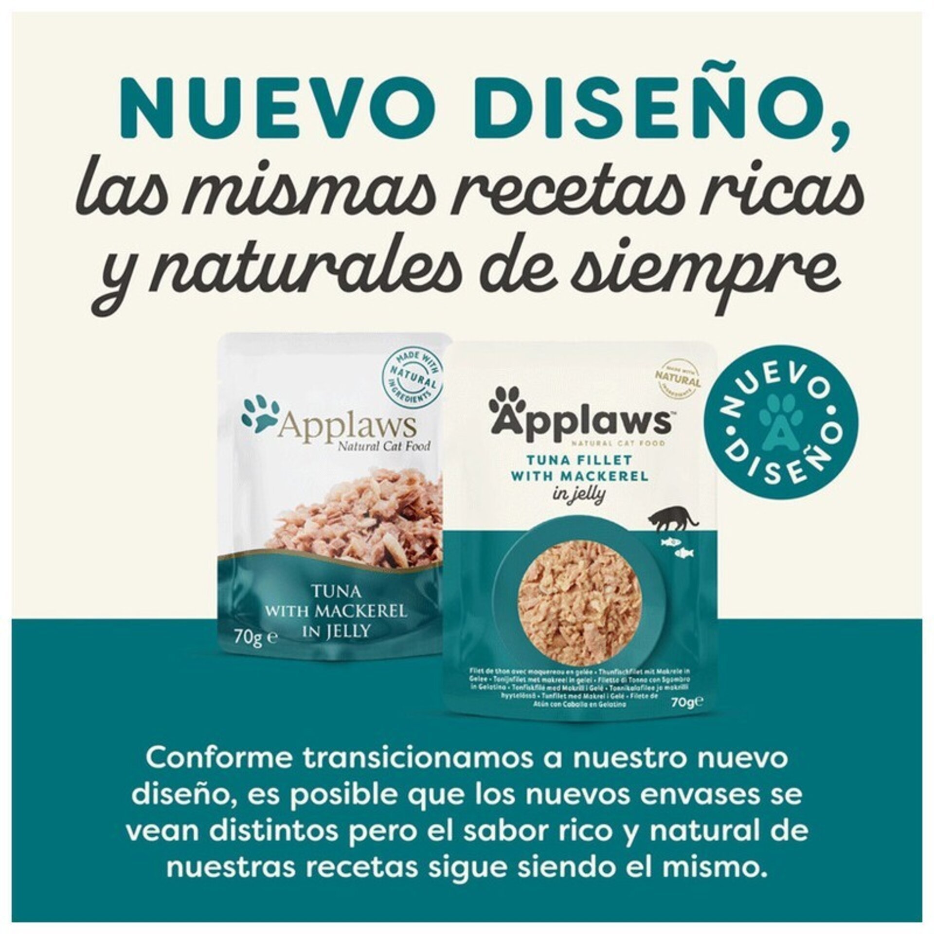 Applaws Atún y Caballa en gelatina sobre para gatos - 2