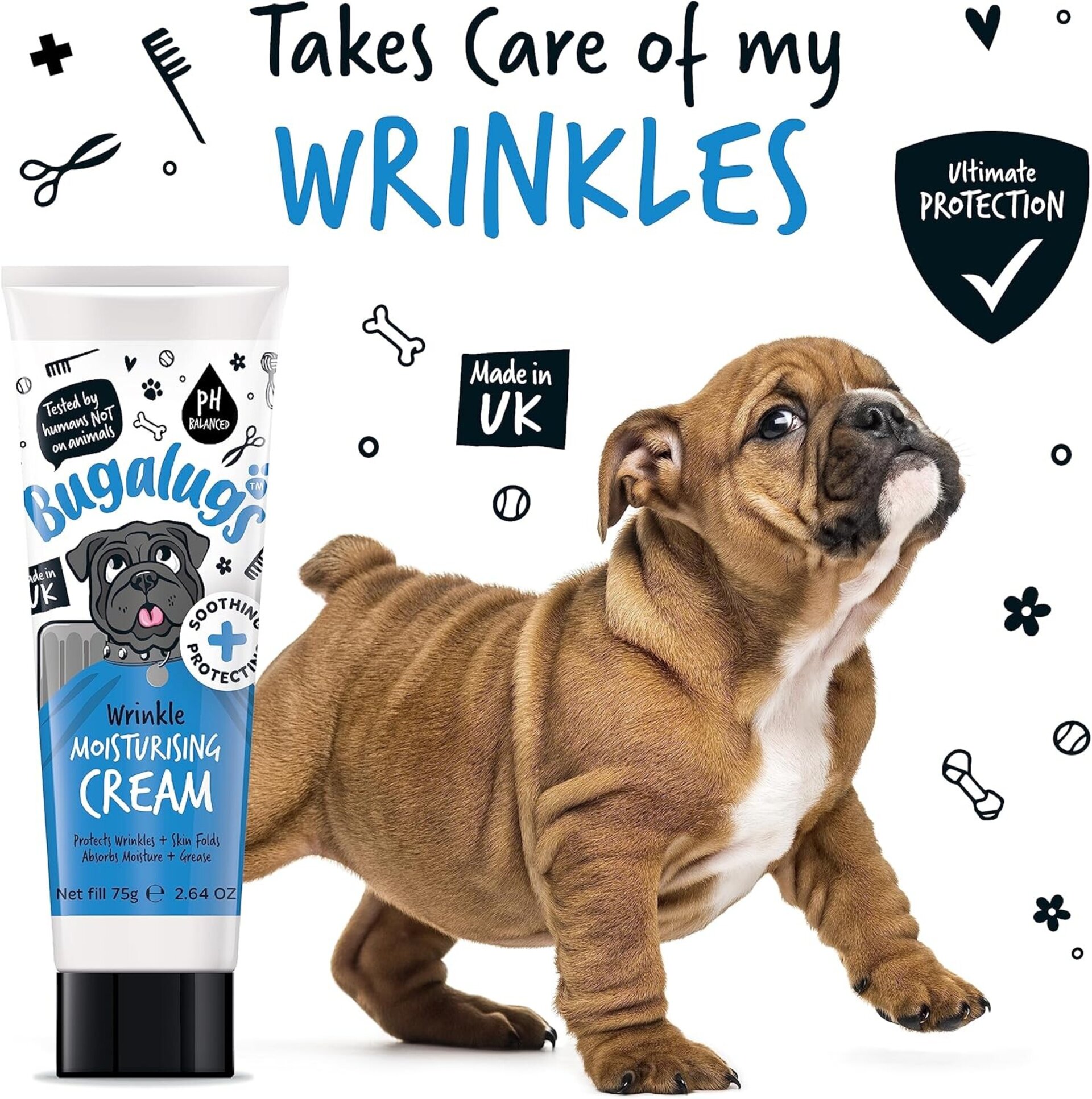 Bugalugs crema de cuidado de arrugas para perros con arrugas y calmante - 9