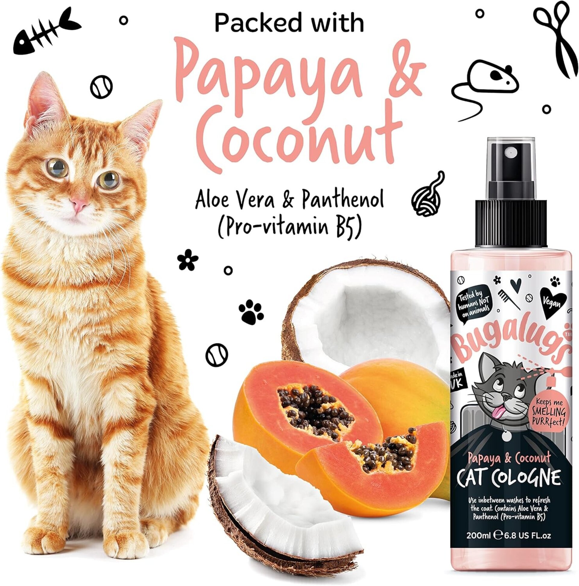 Bugalugs perfume para gatos Papaya Coco Vegan Pro-Vitamin B5 - 9