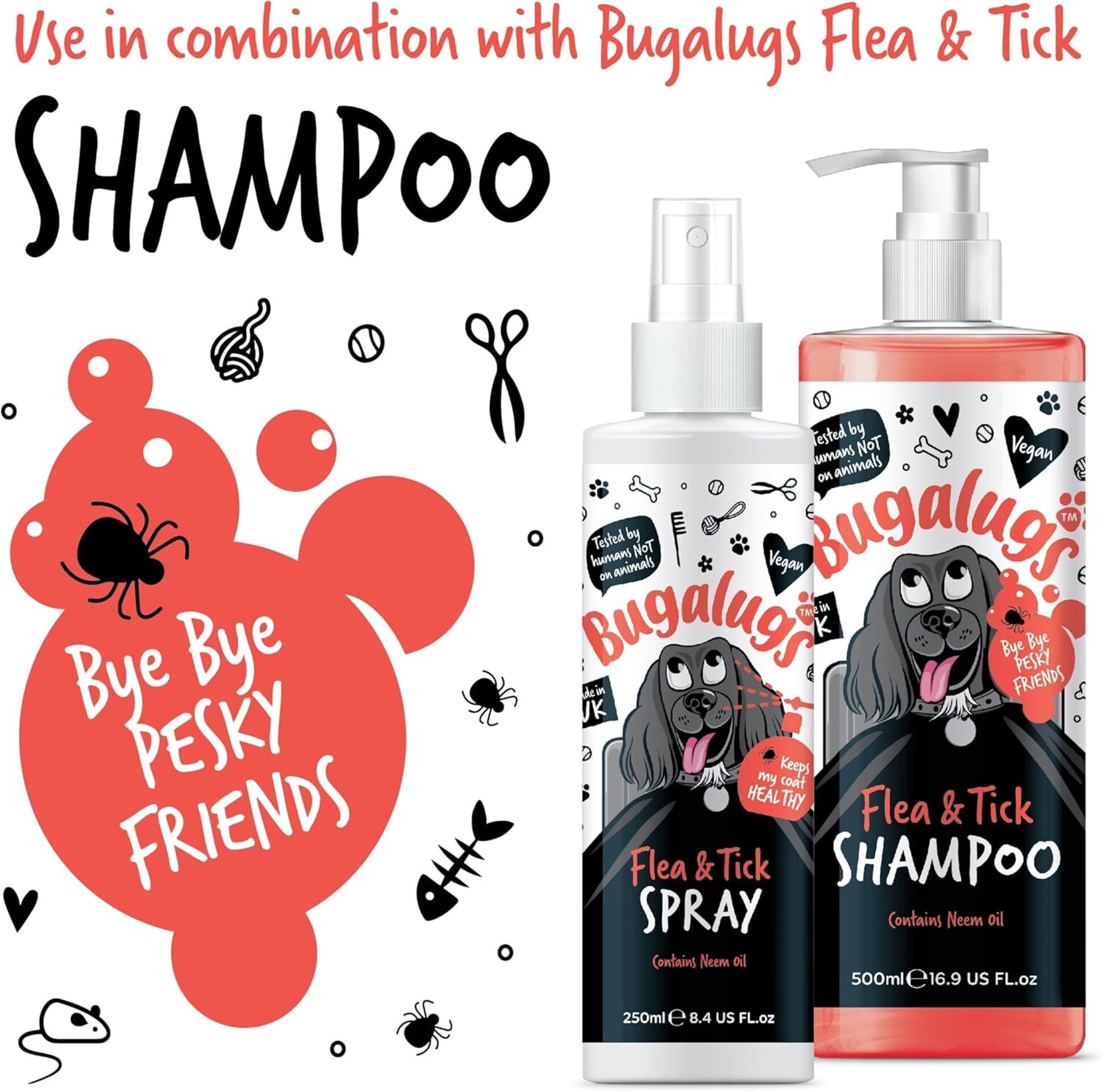 Bugalugs Spray para pulgas y garrapatas para perros, 250 ml - 3