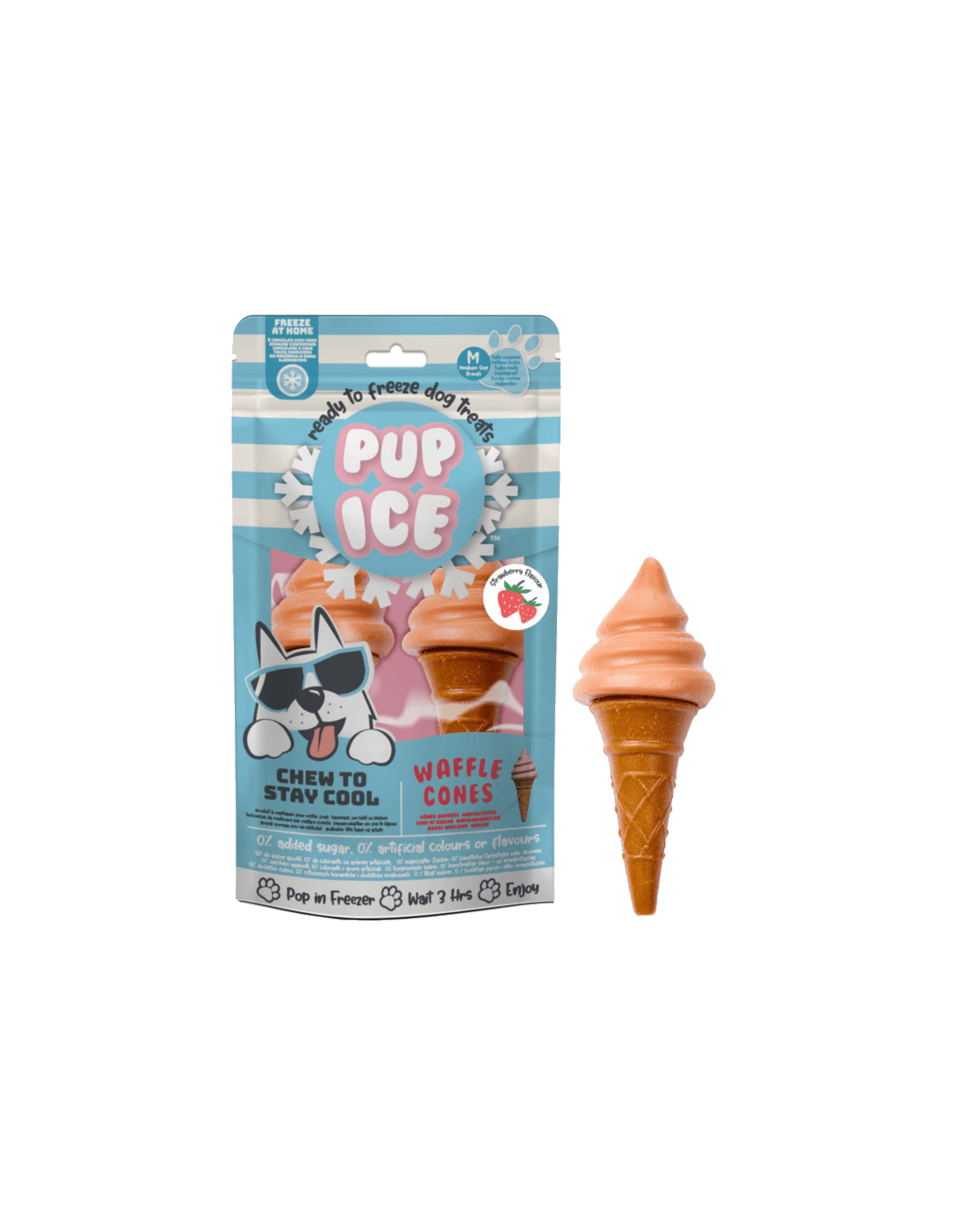 Helado cucurucho de fresa. Pup Ice - 1