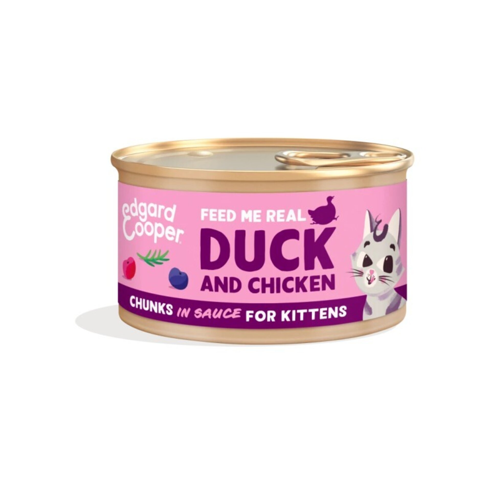 Edgar & Cooper Pato y Pollo Trocitos en Salsa 85 Gr para Gatitos - 1
