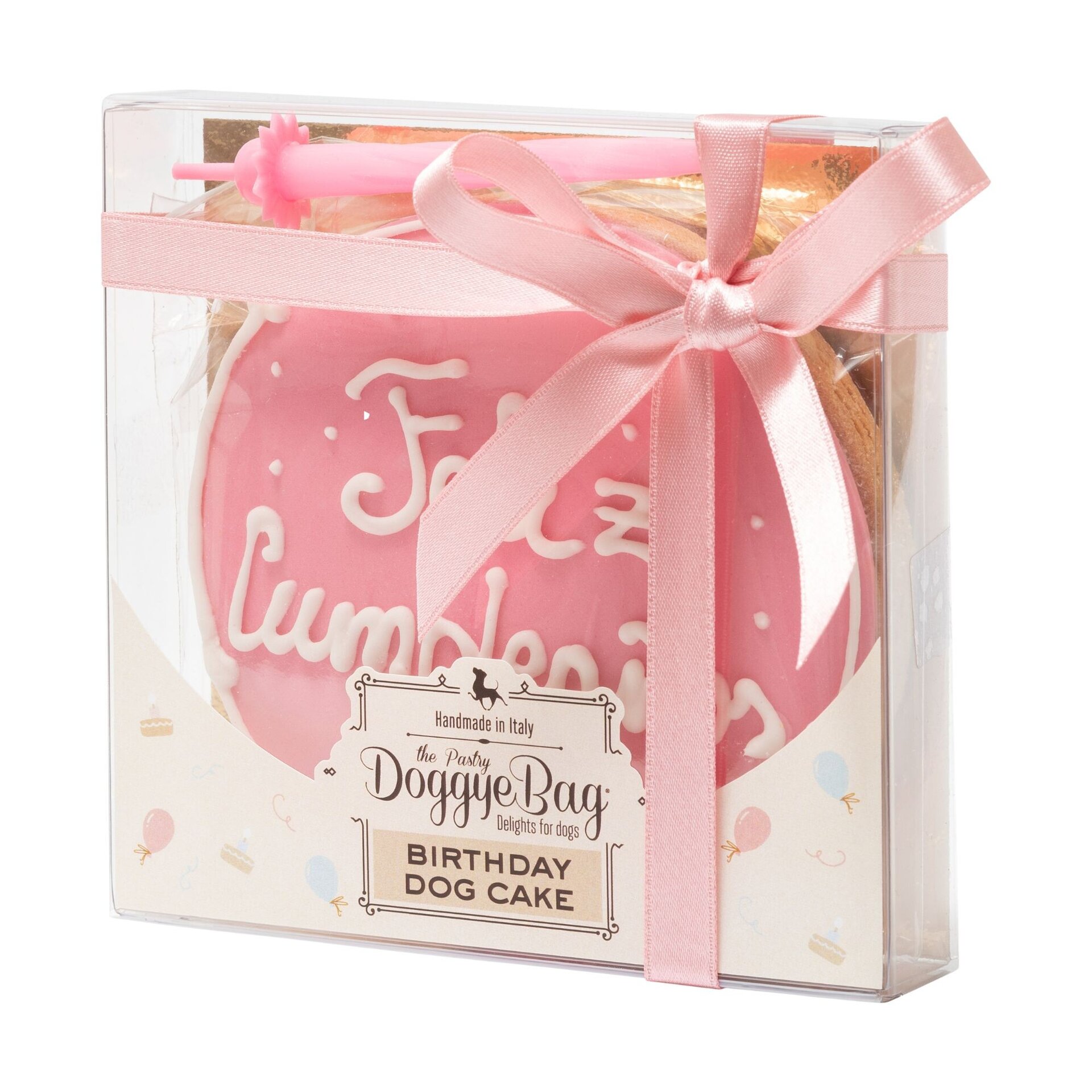 Doggyebag tarta de cumpleaños para perro rosa 120g - 1