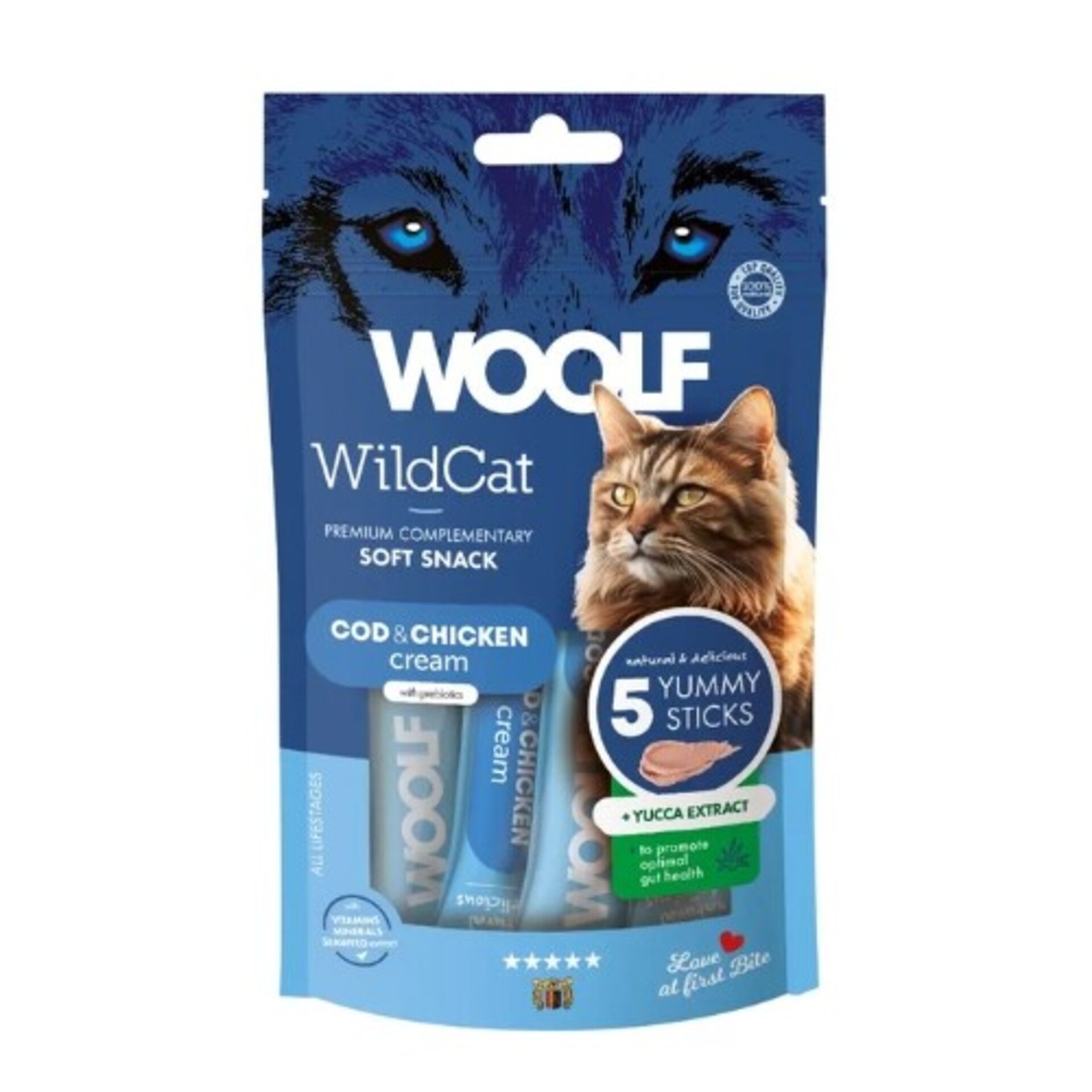 Woolf Wildcat Crema Bacalao, Pollo y Extracto de Yuca 70gr (5x14gr) - 1