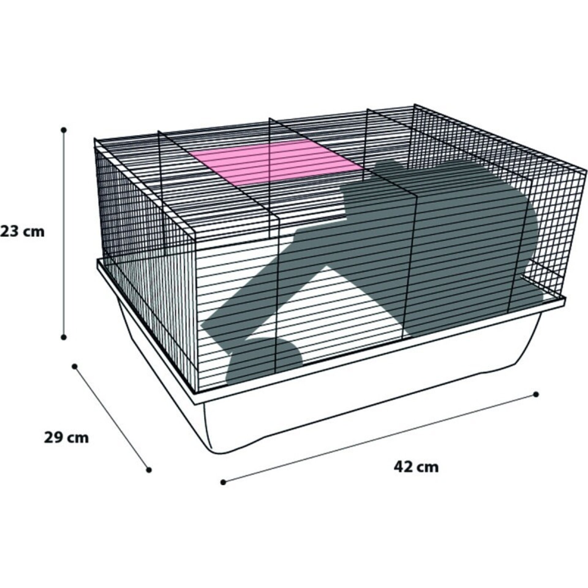 Jaula para raton flamingo 42x29x23cm tito - 3
